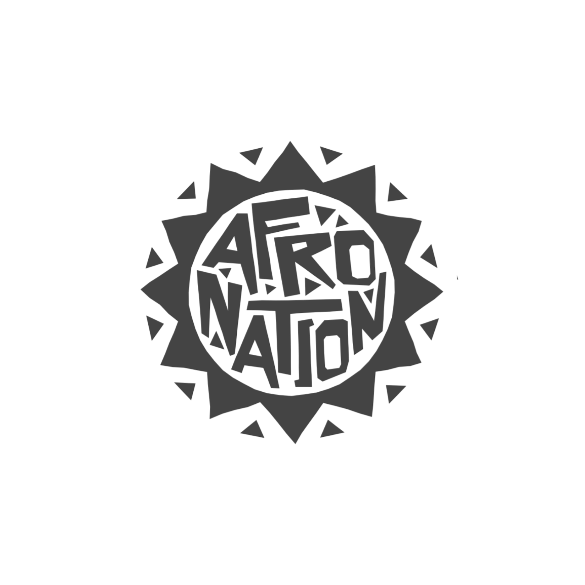 Black and white logo with a circular design that reads 'Aron Nation' inside a starburst pattern.