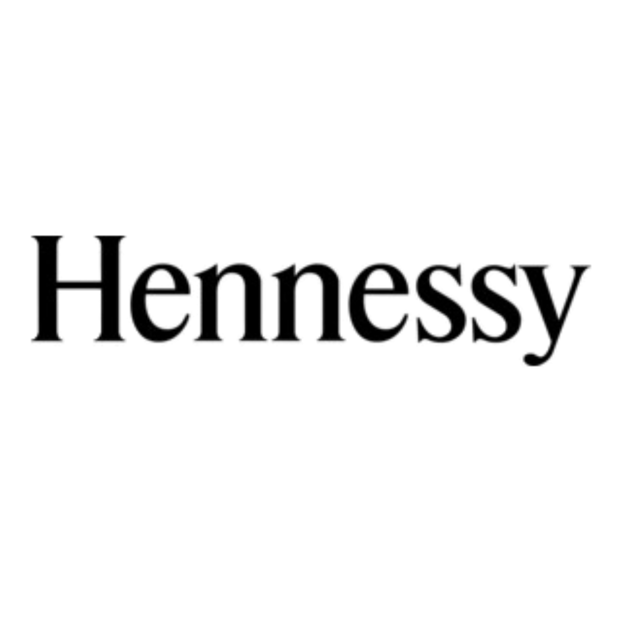 Black and white logo with the word 'Hennessy' underneath a stylized eagle emblem.