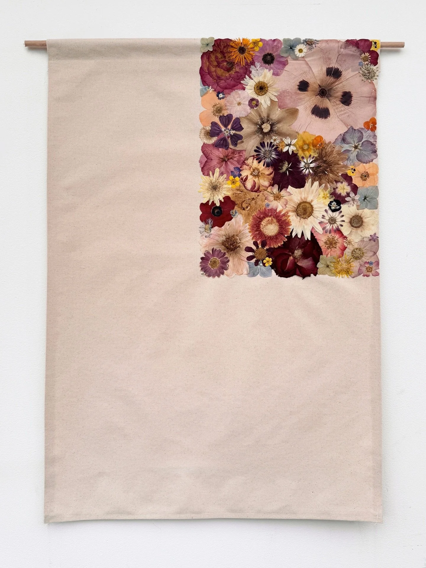 One of the pieces from my series &lsquo;Place Without Ppssession&rsquo;  reimagining traditional flags (both national and nautical) using delicate, hand-pressed flowers. I love that contrast. Using something natural and fragile to recreate symbols th