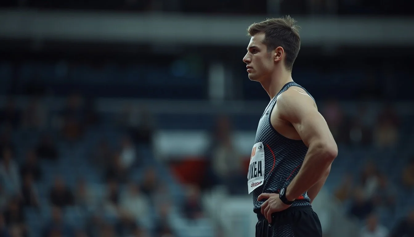 Athlete experiencing hesitation and pressure before performing a sporting skill.