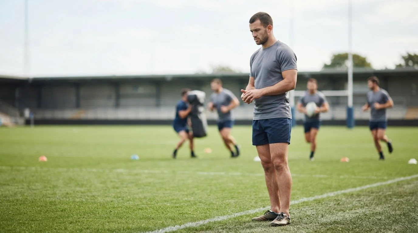 Rugby player rebuilding confidence during return to play after a neck injury