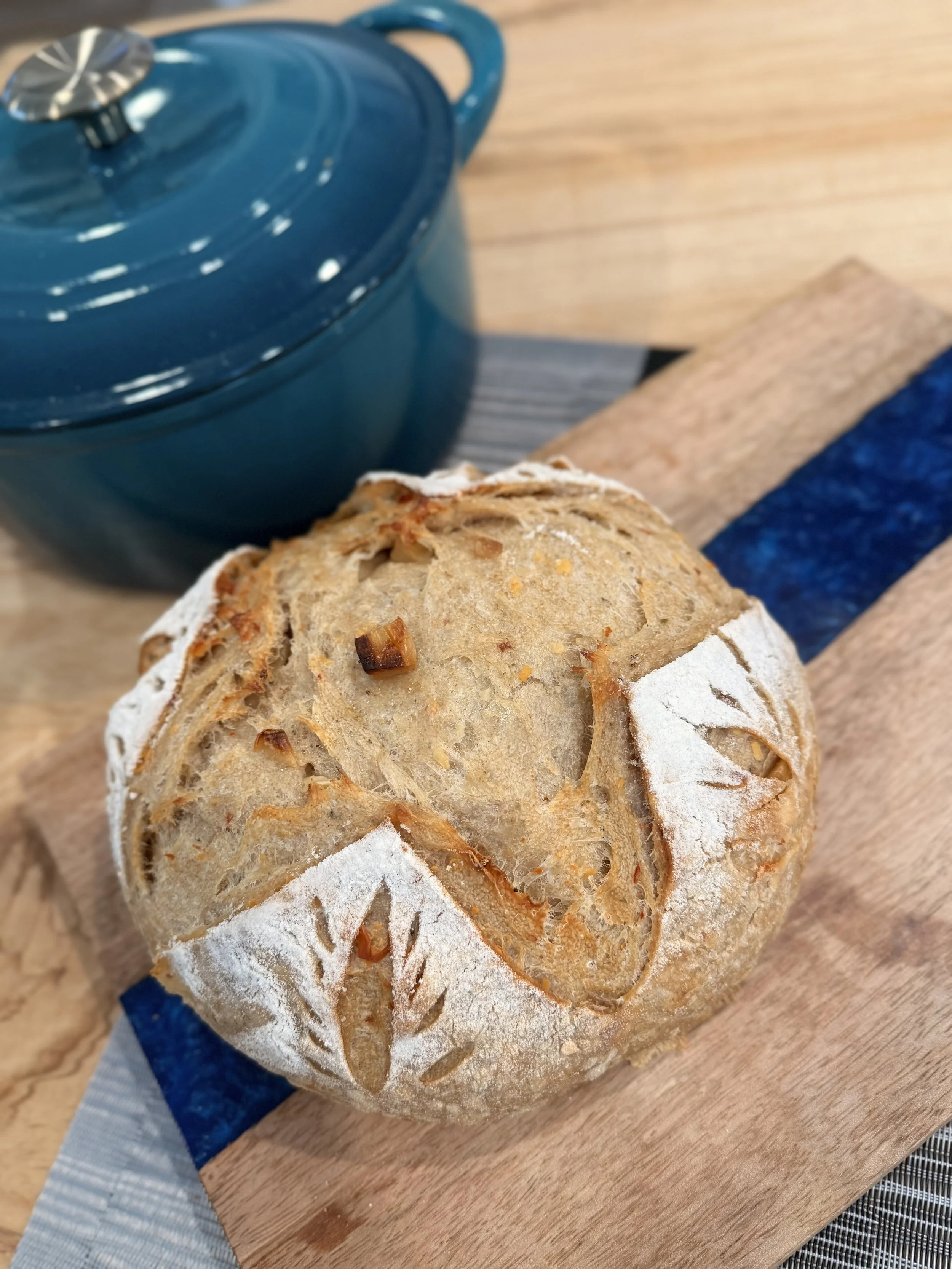 The Breath-taker (Garlic, Asiago, and Red Pepper) Sourdough