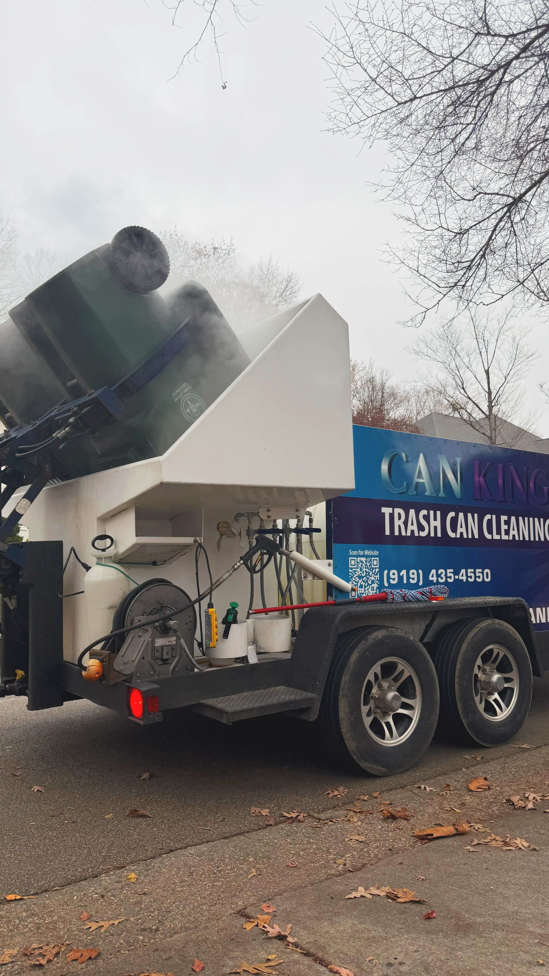 cleaning trash cans in Raleigh
