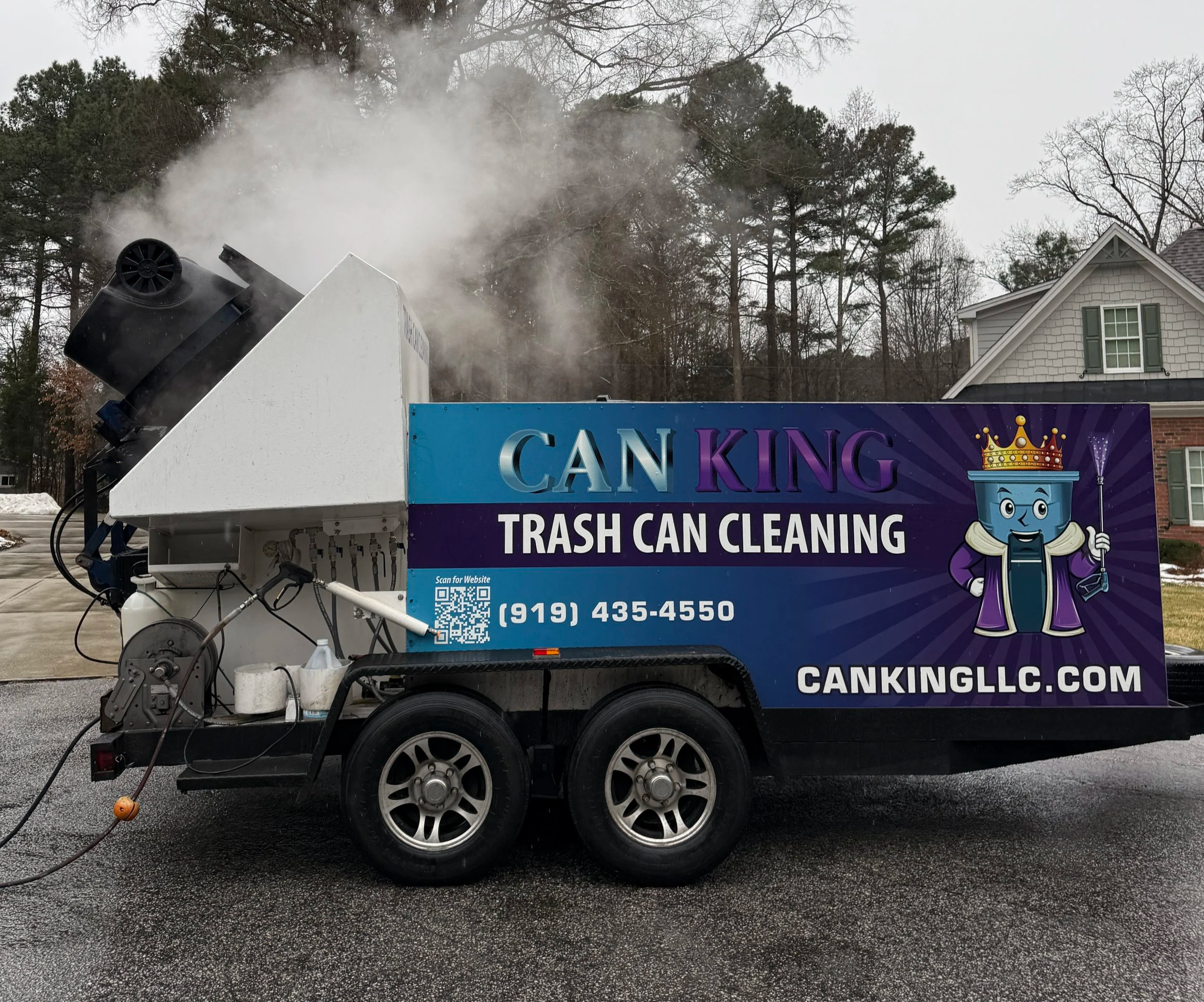 Curbside trash bin cleaning and deodorizing service in Wake Forest NC