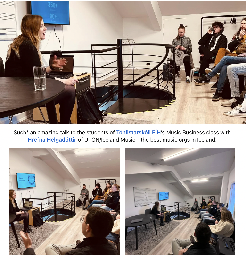 Tónlistarskóli FÍH — Music Business Guest Lecture