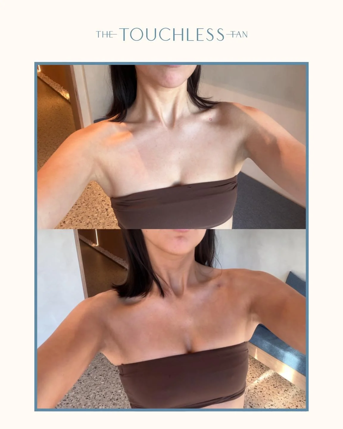 Glow goals, achieved ✨
This before &amp; after shows how even, natural and customised your Touchless tan can be.
Whether you want a soft glow or a deep bronze, our 24/7 studios + guided settings let you get the exact result you&rsquo;re after.