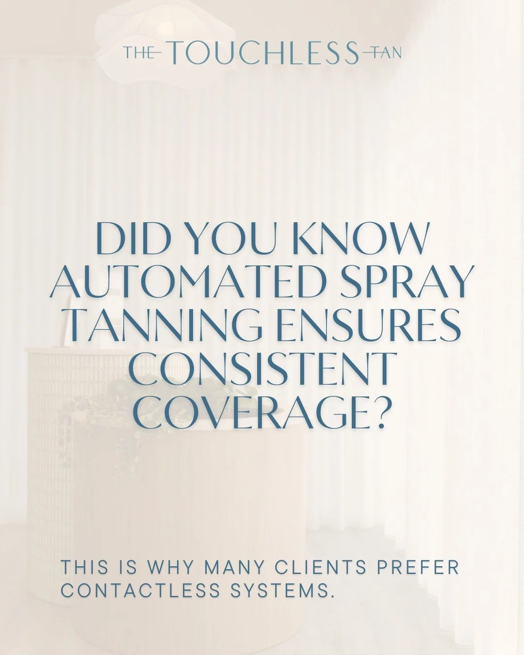 Did you know automated spray tanning helps ensure consistent coverage?

The system is designed to apply the tanning solution evenly as you follow the guided poses, helping to reduce common issues like patchy areas or uneven colour.

Because the proce