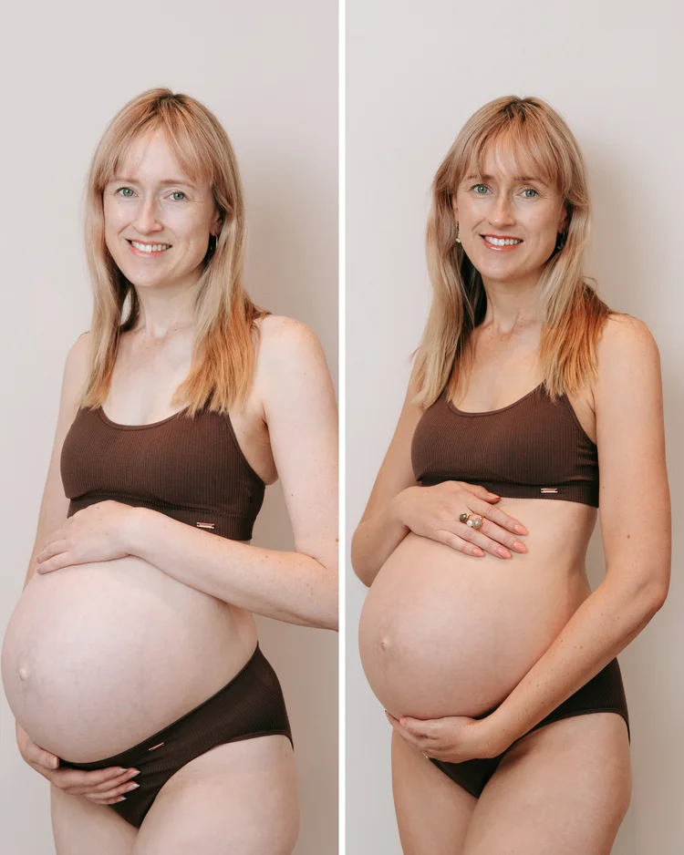 Before and after spray tan