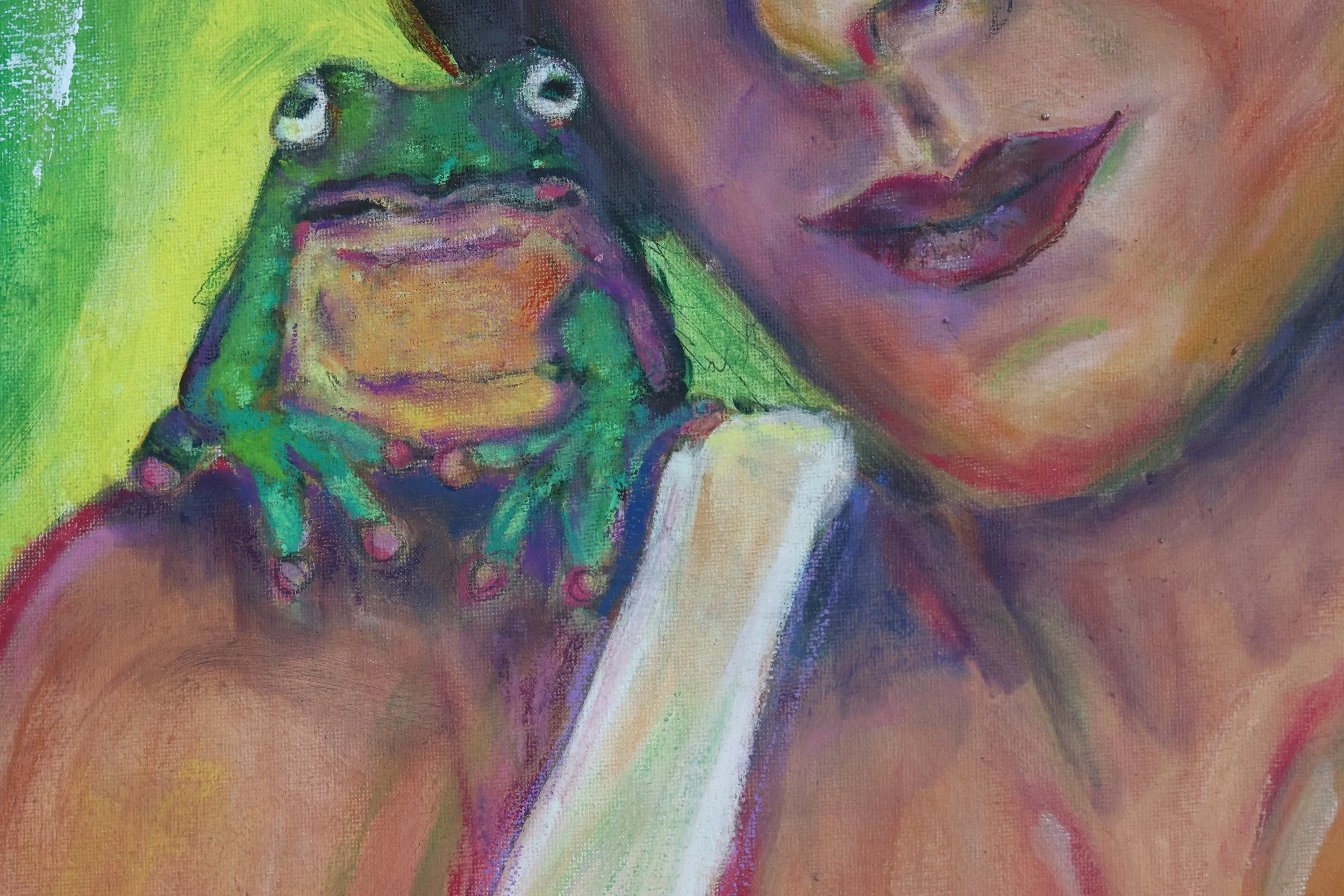 Detail Acrylmalerei Quak mich nicht voll, figurative Malerei – Sonia Gonze Nürnberg