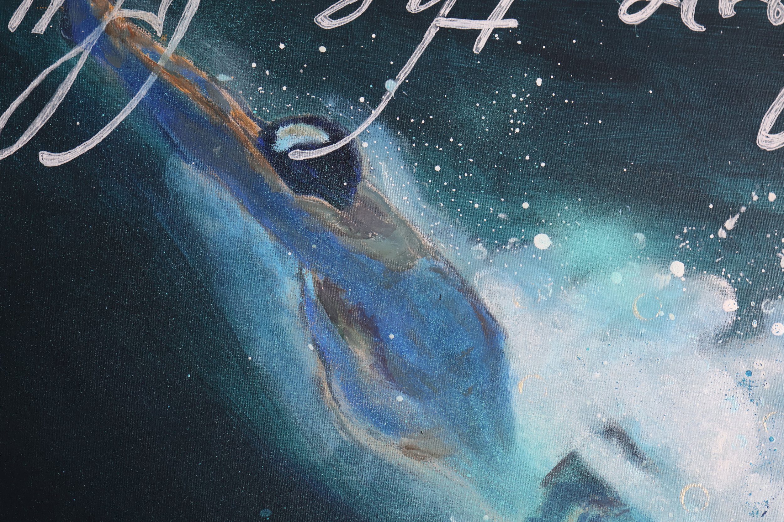 Detail Acrylgemälde I love the Blues…. -Udo.., figurative Malerei – Sonia Gonze Nürnberg