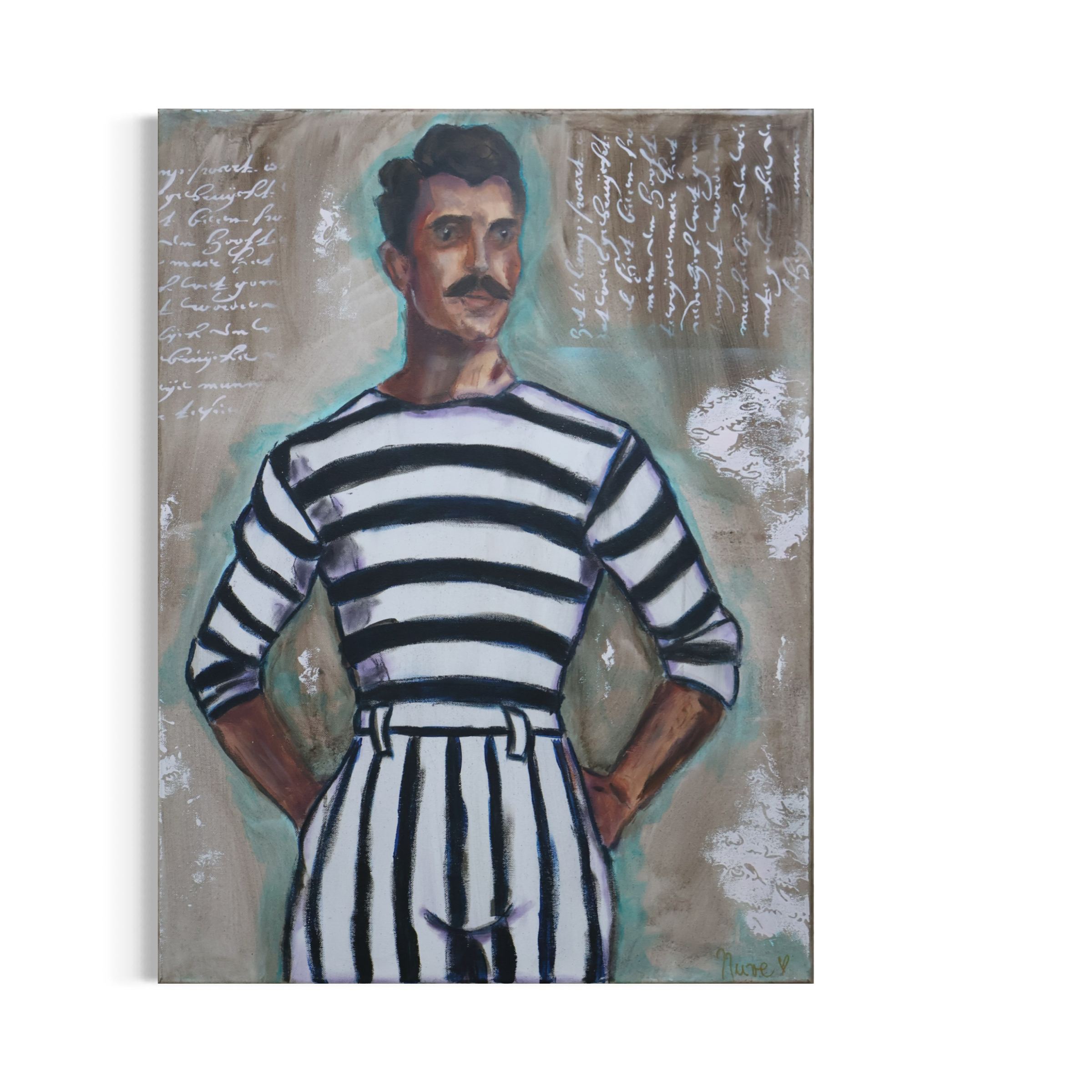 Ausschnitt Acrylgemälde Friedrichs Faszination, figurative Malerei – Sonia Gonze Nürnberg
