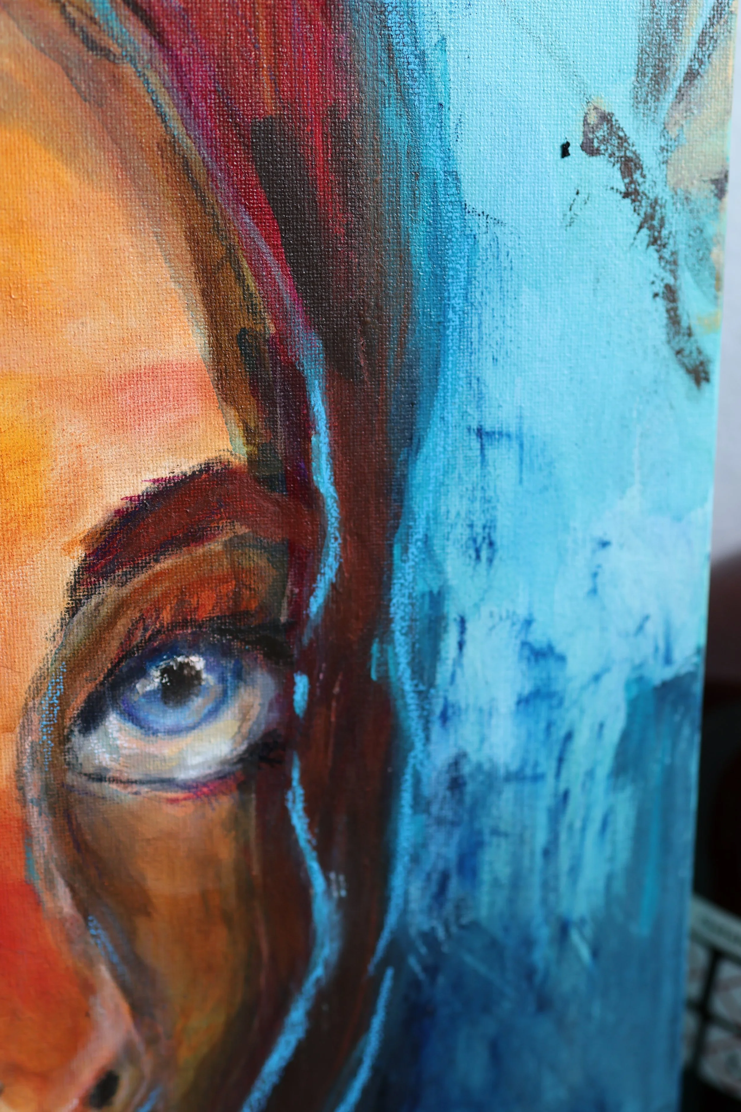 Detail Ölgemälde Luzy, figurative Malerei – Sonia Gonze Nürnberg