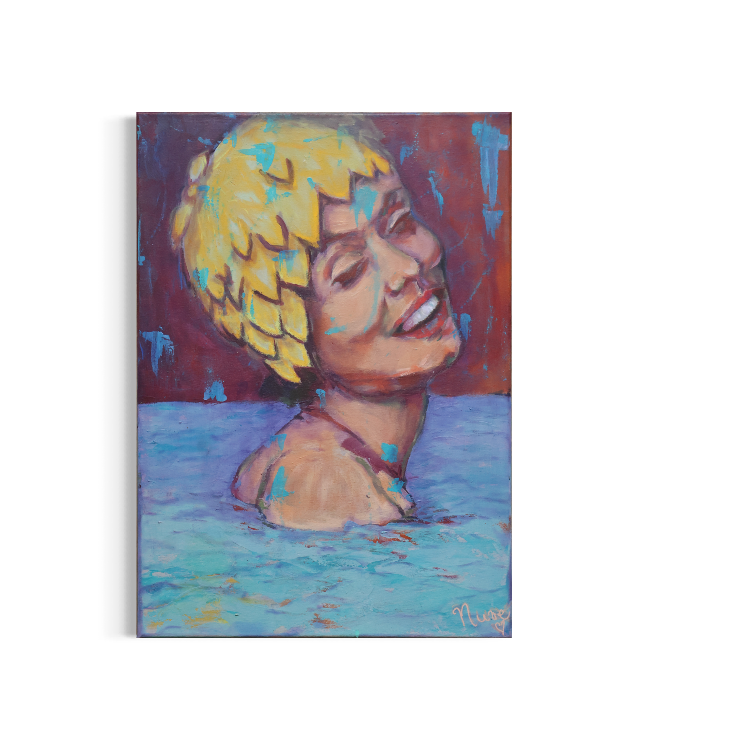 Acrylgemälde Gerdas Tagträume – figurative Malerei – Sonia Gonze Nürnberg