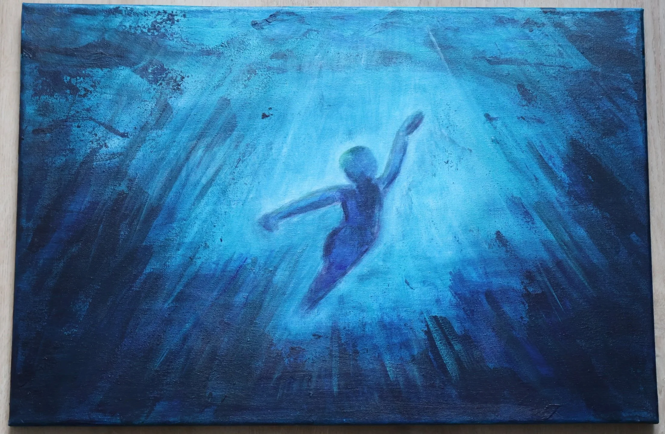 Acrylgemälde Der Aufstieg- Malik., figurative Malerei – Sonia Gonze Nürnberg