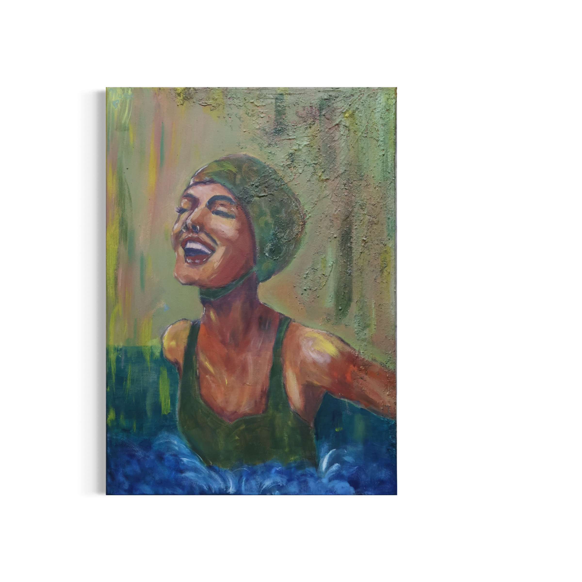 Acrylgemälde Sigruns Freude., figurative Malerei – Sonia Gonze Nürnberg