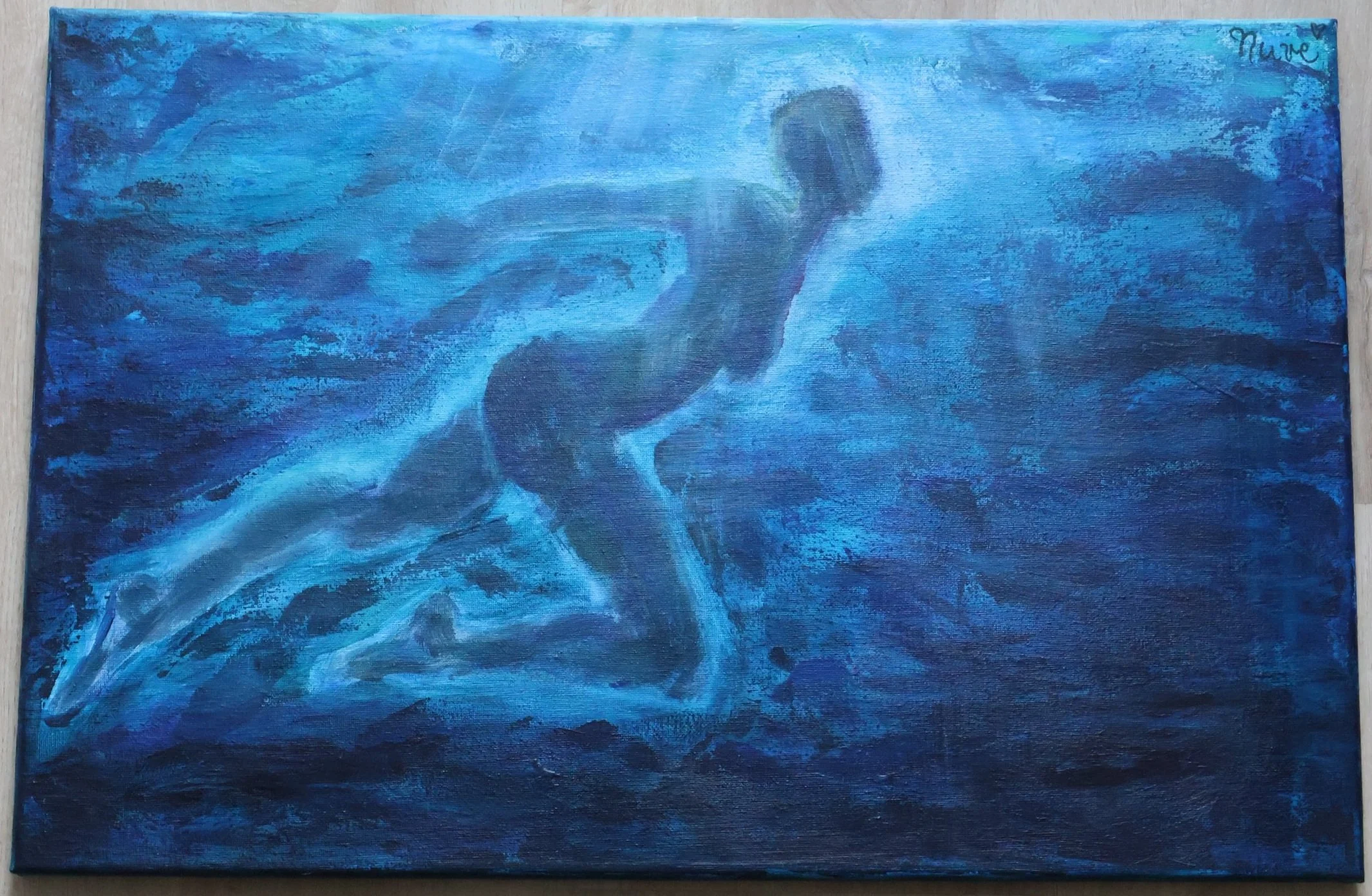 Acrylgemälde Der Tanz- Ellin., figurative Malerei – Sonia Gonze Nürnberg