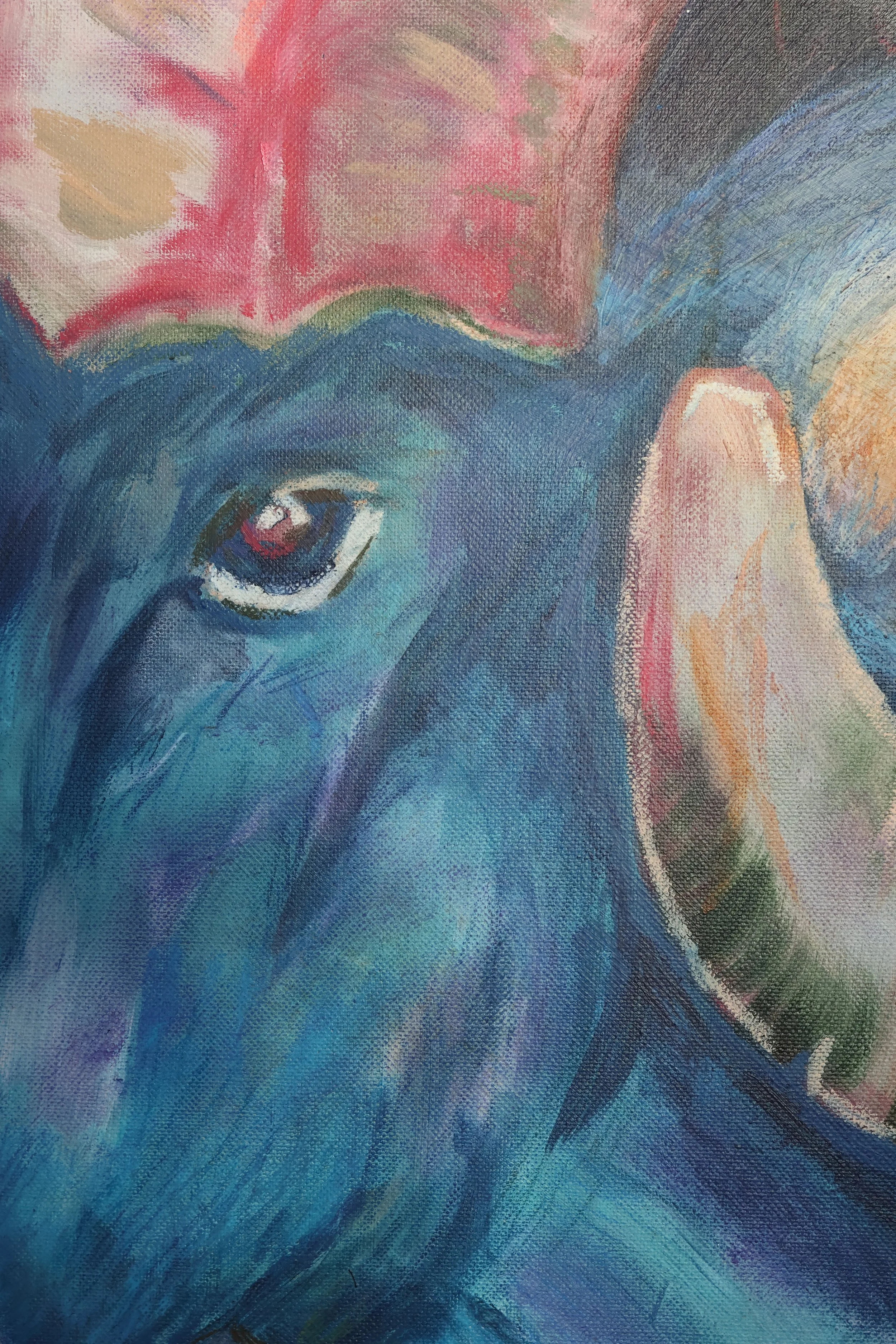 Detail Acrylmalerei Cosmic Widder, figurative Malerei – Sonia Gonze Nürnberg