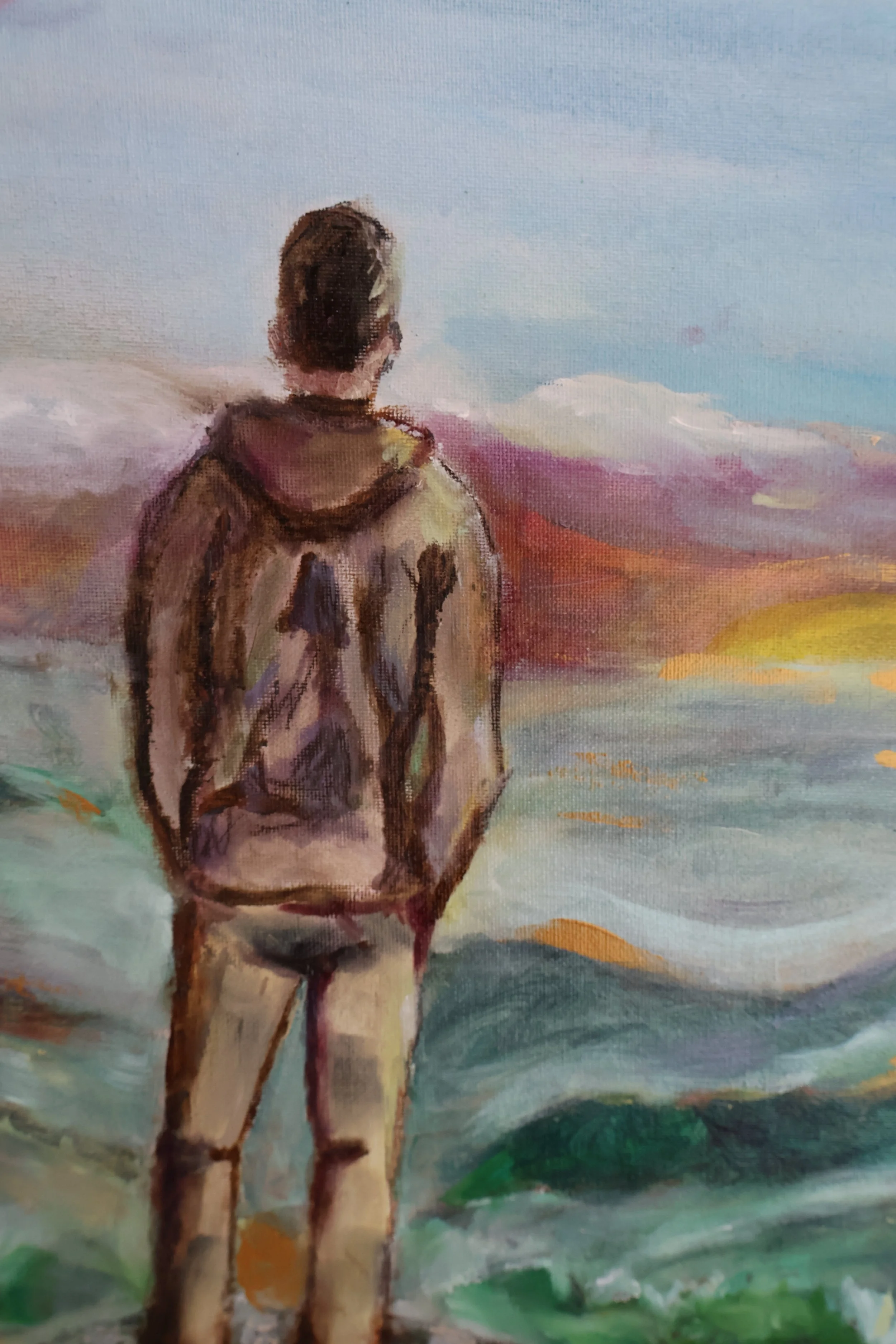 Ausschnitt Ölgemälde Erkennen, figurative Malerei – Sonia Gonze Nürnberg