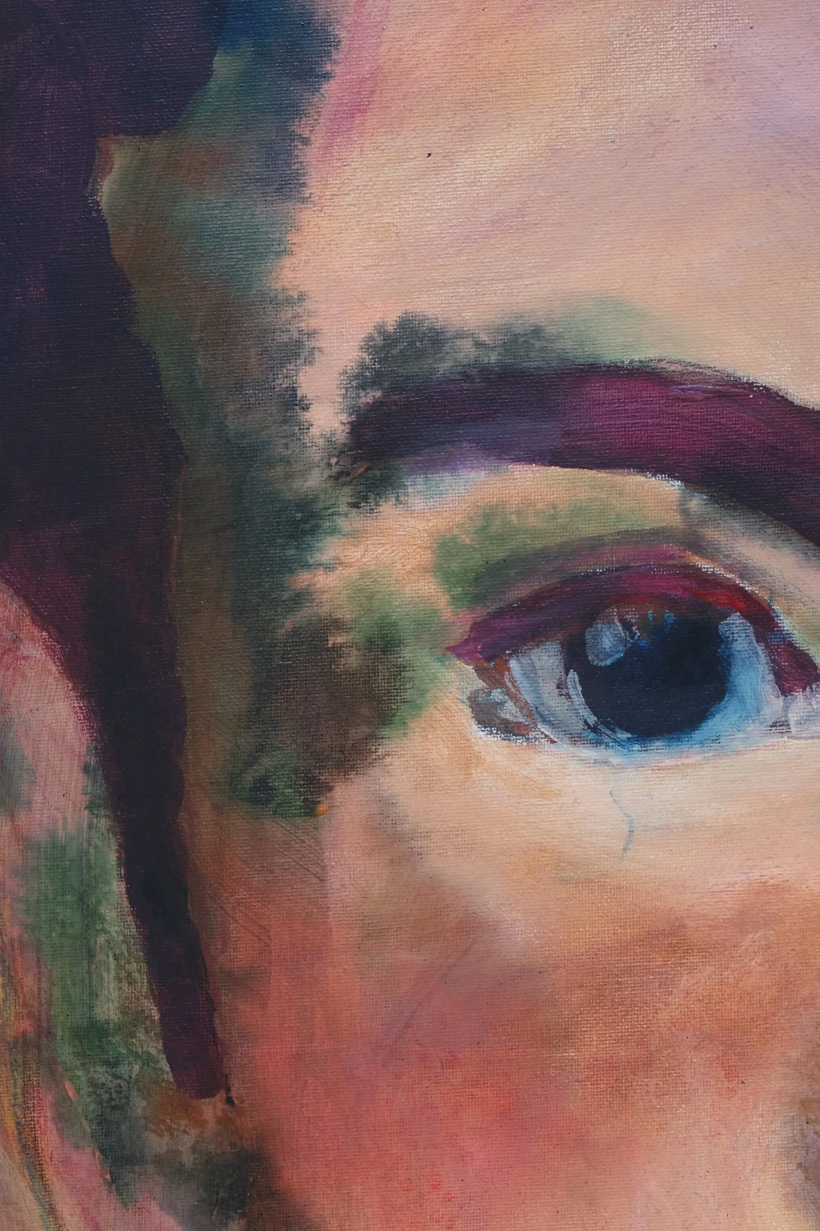 Detail Acrylmalerei Halbe Frida, figurative Malerei – Sonia Gonze Nürnberg