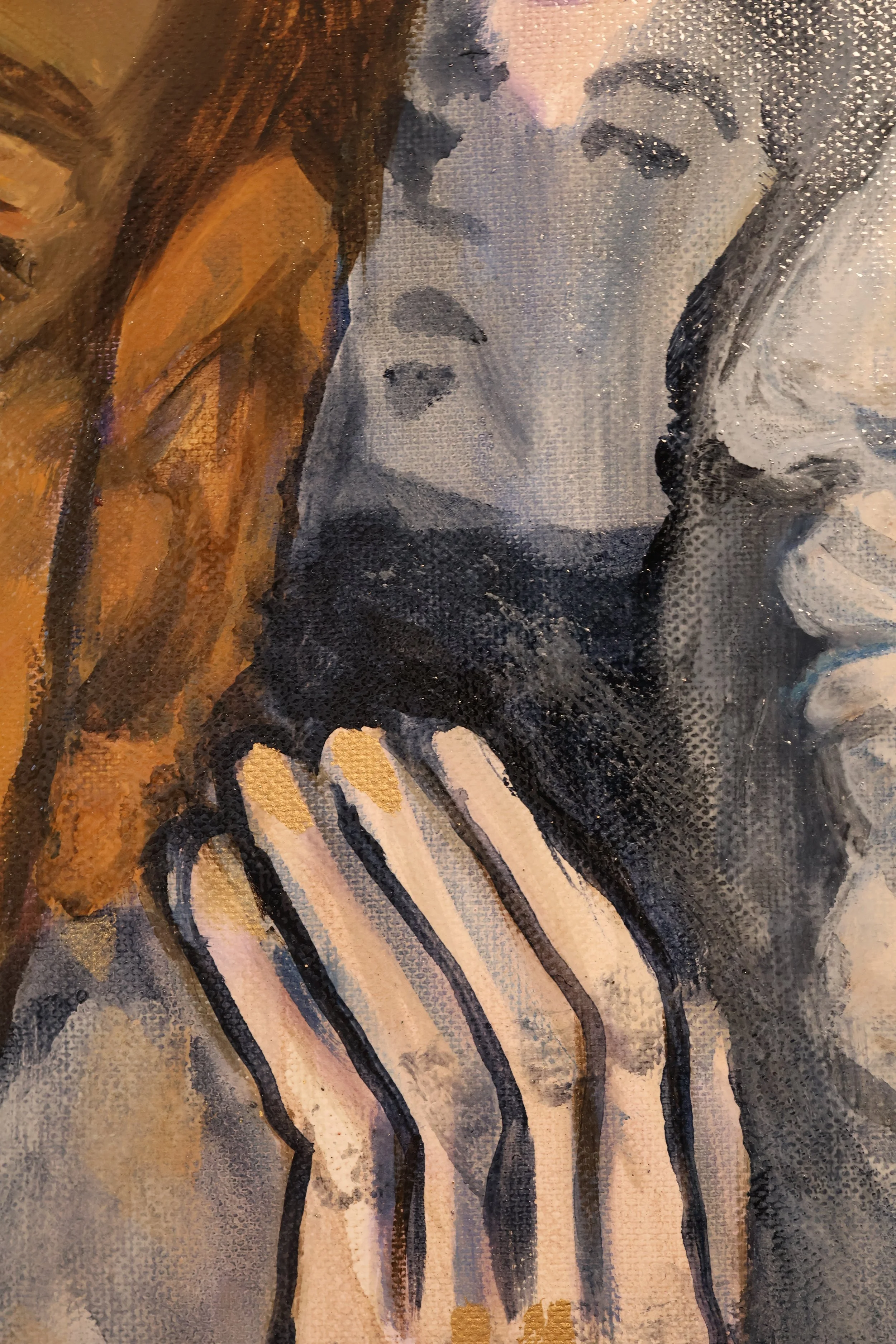 Ausschnitt Ölgemälde Die Stimme der Gesellschaft – Sonia Gonze Nürnberg