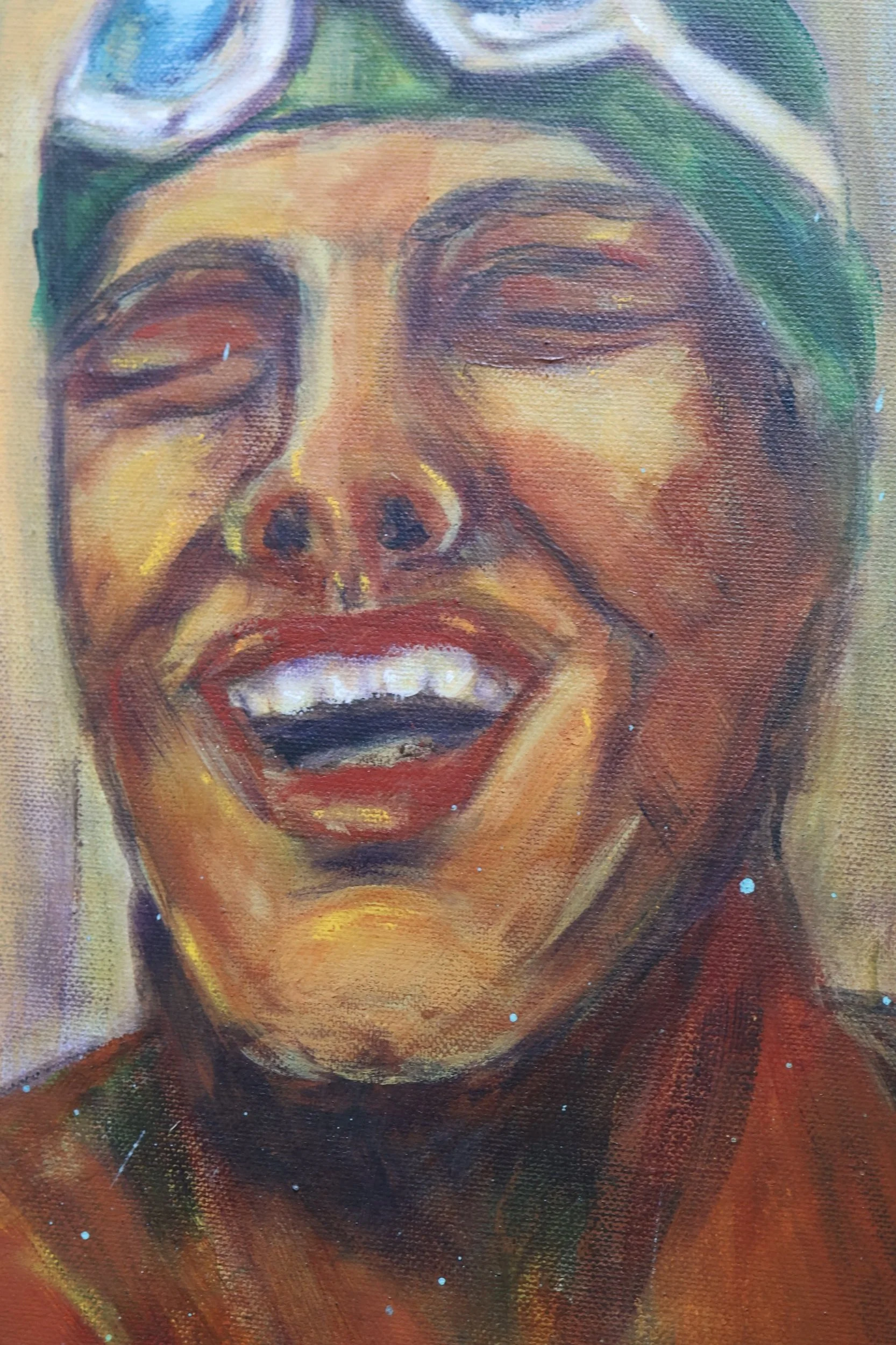 Detail Acrylgemälde Walters Angeberei., figurative Malerei – Sonia Gonze Nürnberg