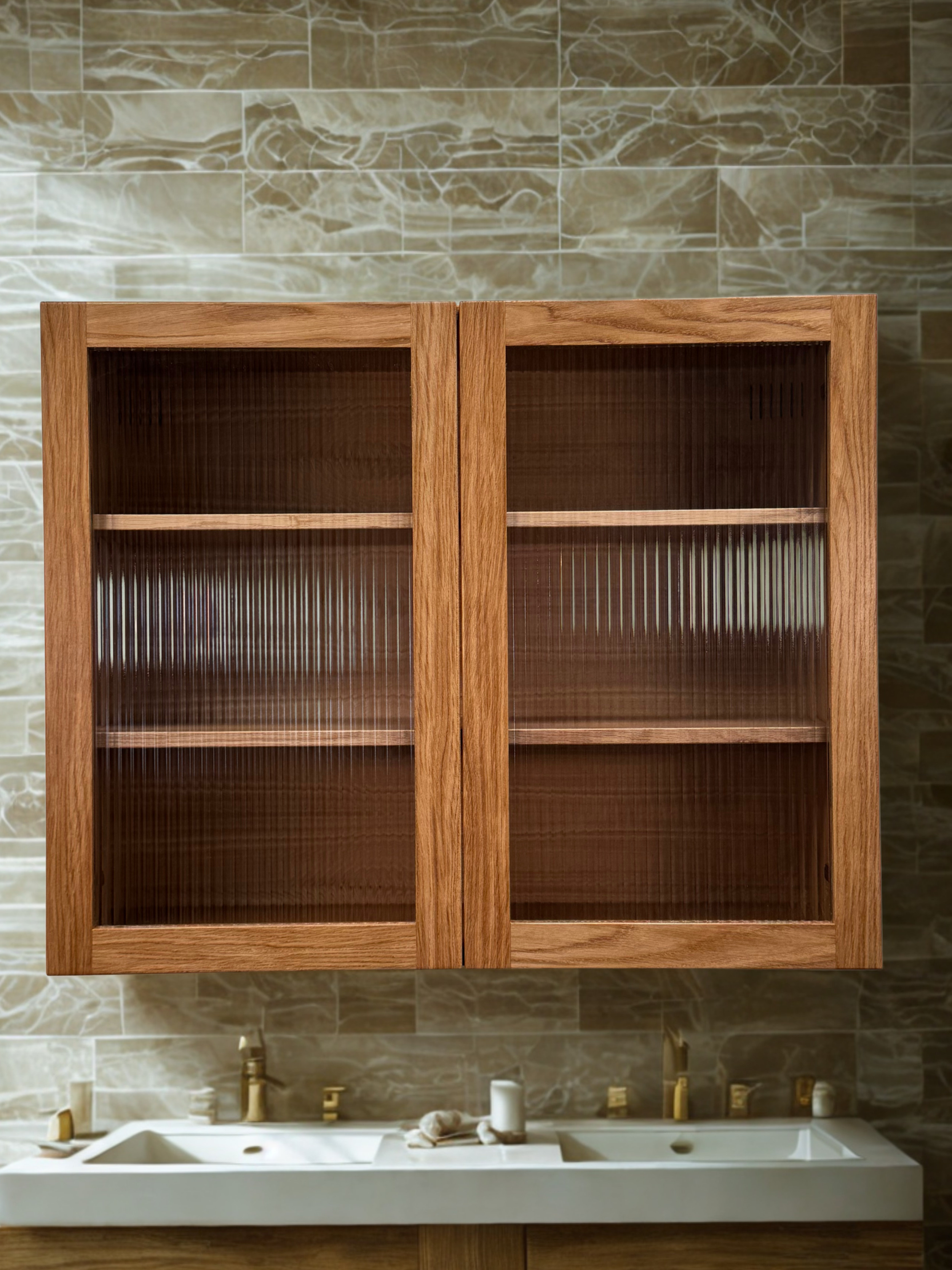 Bespoke Wall Cabinet With Reeded Glass