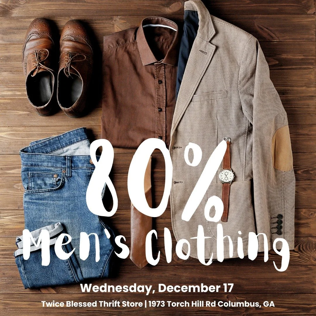 🎄🔥 ALL MEN&rsquo;S CLOTHING is 80% OFF 🔥🎄

Wednesday it&rsquo;s a Christmas miracle in the men&rsquo;s section!
ALL MEN&rsquo;S CLOTHING is 80% OFF &mdash; yes, eighty!

🎅 Perfect for gifting
🎁 Perfect for winter wardrobes
❤️ Perfect for suppor