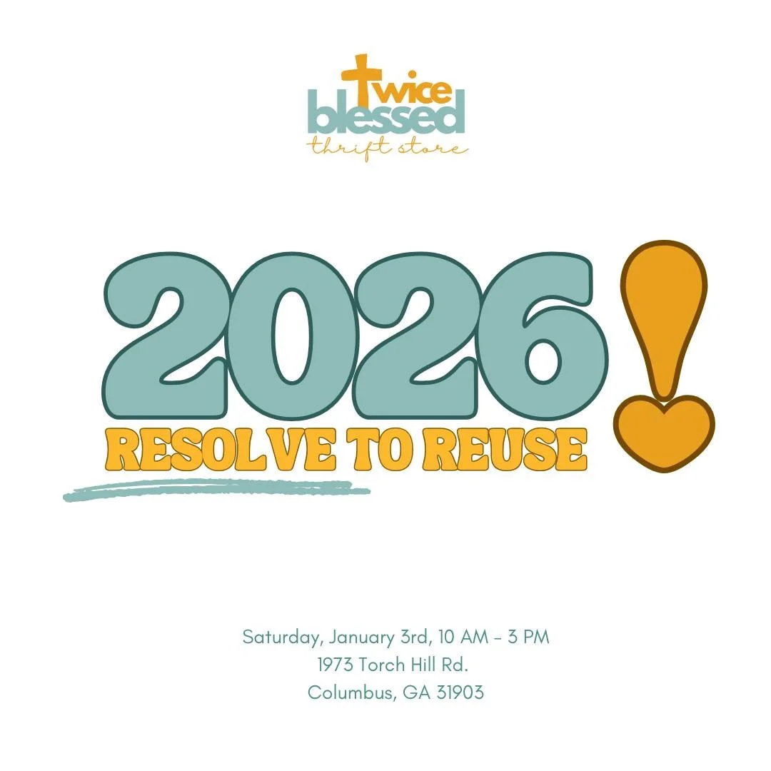 ✨♻️ Resolve to Reuse &mdash; A New Year with Purpose ♻️✨

Twice Blessed will be OPEN this Saturday, January 3rd, as we kick off the year!

Choosing to thrift at Twice Blessed is a simple, meaningful way to support families in crisis through St. Anne 