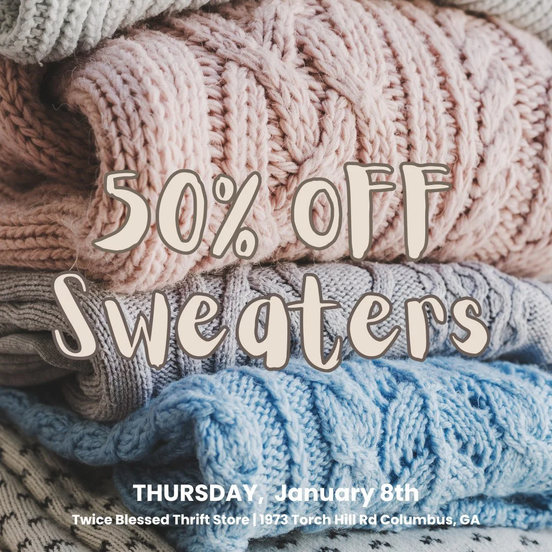 🧣❄️ Sweater Weather Starts NOW! ❄️🧣

Cold weather is rolling in next week, and we&rsquo;ve got you covered&mdash;literally! ALL SWEATERS are 50% OFF 🙌
Great Deals. Greater Mission.