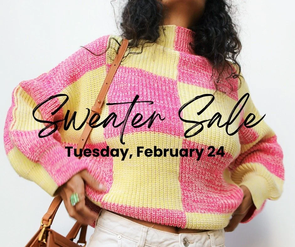 **75% OFF SWEATERS** at Twice Blessed!

Top 7 Fun Ways to Style a Sweater:

1️⃣ Front-tuck into high-waisted jeans + boots
2️⃣ Layer over a dress (belt it!)
3️⃣ Pair with a midi skirt + sneakers
4️⃣ Over a button-down for a preppy vibe
5️⃣ With short