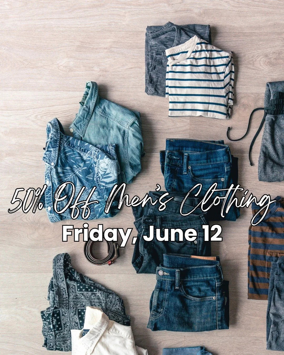 Men's Clothing Sale! 5 Things Every Man Needs in His Closet

Gentlemen, consider this your thrift-store treasure map.

✔️ A Great Pair of Jeans
The workhorse of the wardrobe. Dress them up, dress them down, wear them everywhere.

✔️ A Button-Down Shi