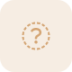 A beige icon of a question mark in the center.