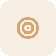 A beige icon of a circular target or bullseye design.