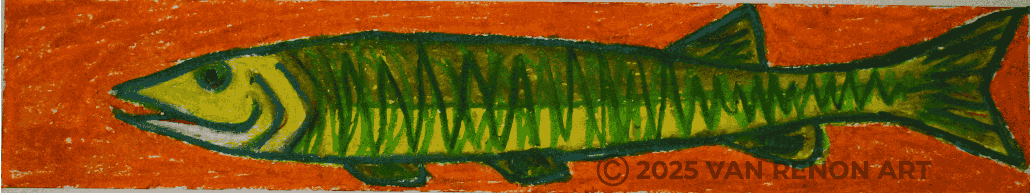 "Muskellunge" (PAFS2506)
Pastel on Paper;
7x25.75 (17.78 x 65.4 cm)