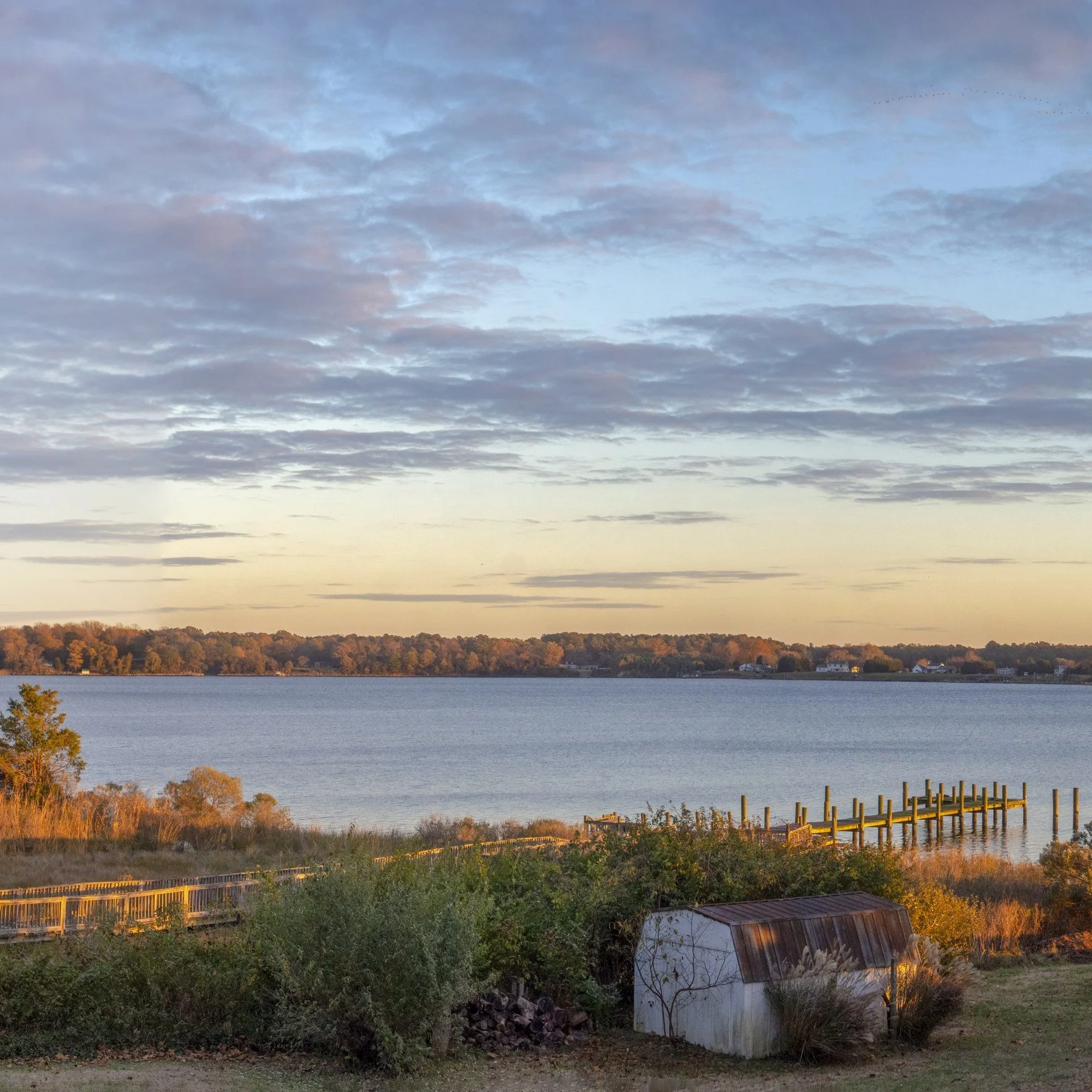 Breton Bay at Leonardtown, Maryland, under a wide evening sky.