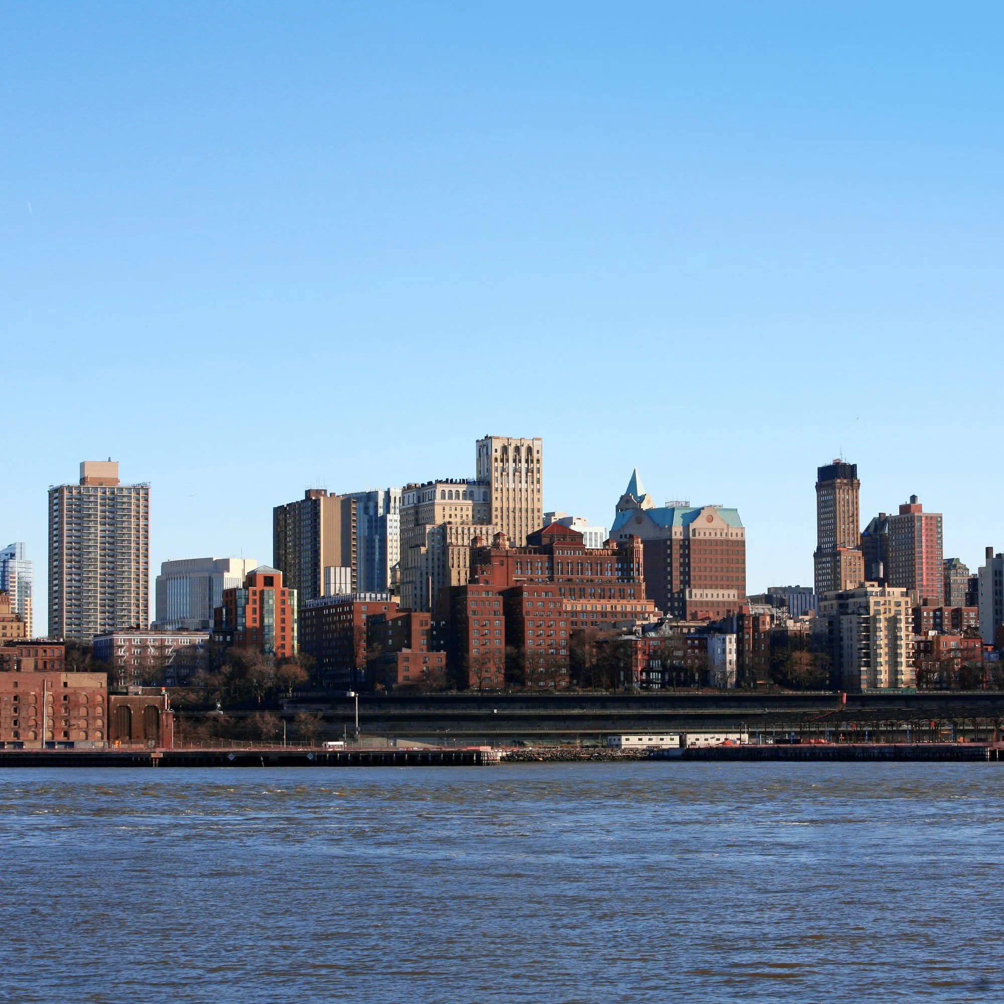 The Bronx, in New York City, seen across the water from Manhattan.