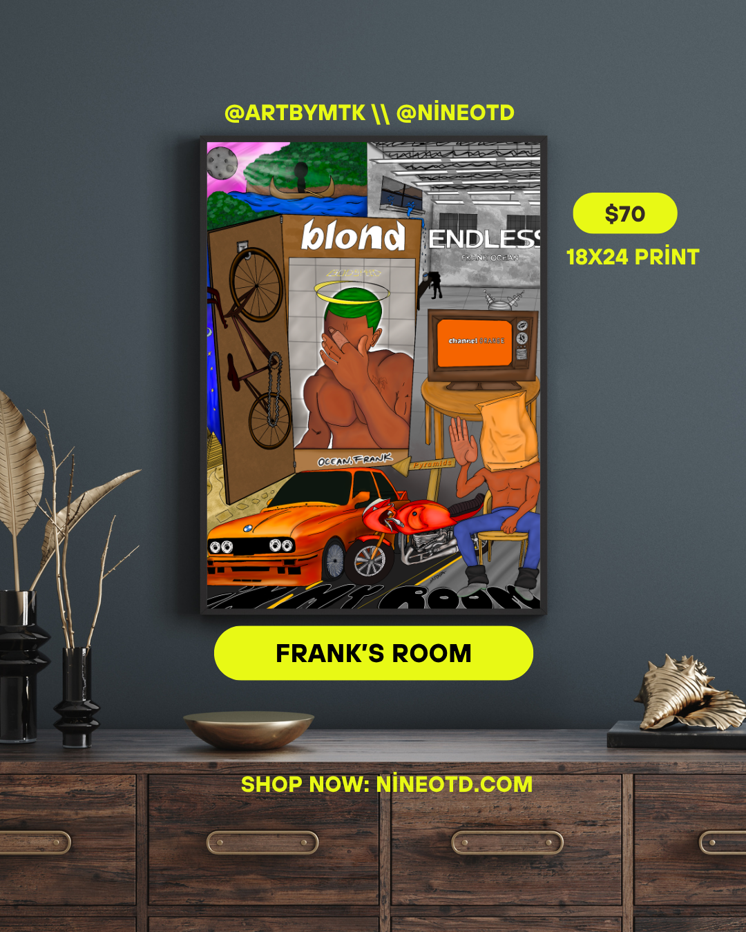 "In My Room" Frank Ocean Digital Art Poster