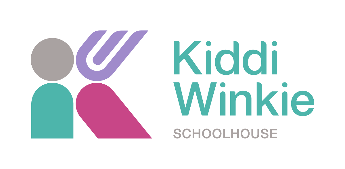 Logo for Kiddie Winkie Schoolhouse featuring stylized child figures and colorful text.