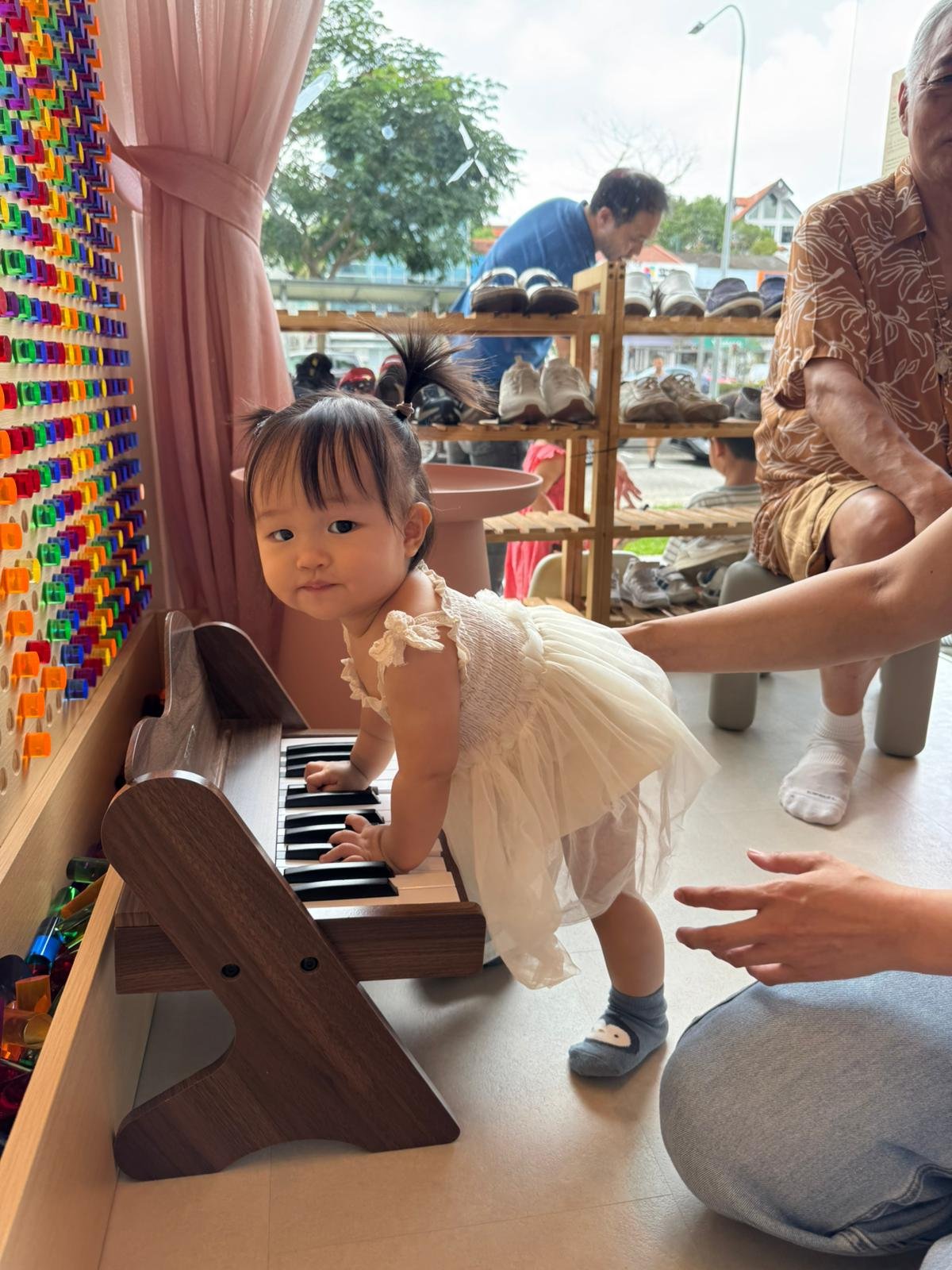 A baby celebrating her 1st birthday party at Riri’s Children Playloft, a calm indoor kids party venue in Singapore's central catchment area, near Bishan, Toa Payoh, Ang Mo Kio, Lentor, Yio Chu Kang, Bukit Timah, Novena, Marymount, Sin Ming.