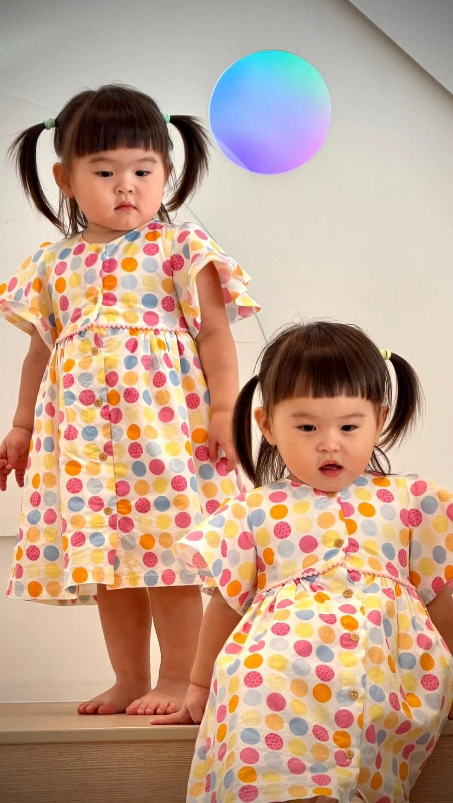 A pair of 2 year old twins who celebrated their 2nd birthday at Riri's Children Playloft at Sin Ming Plaza Tower 1.