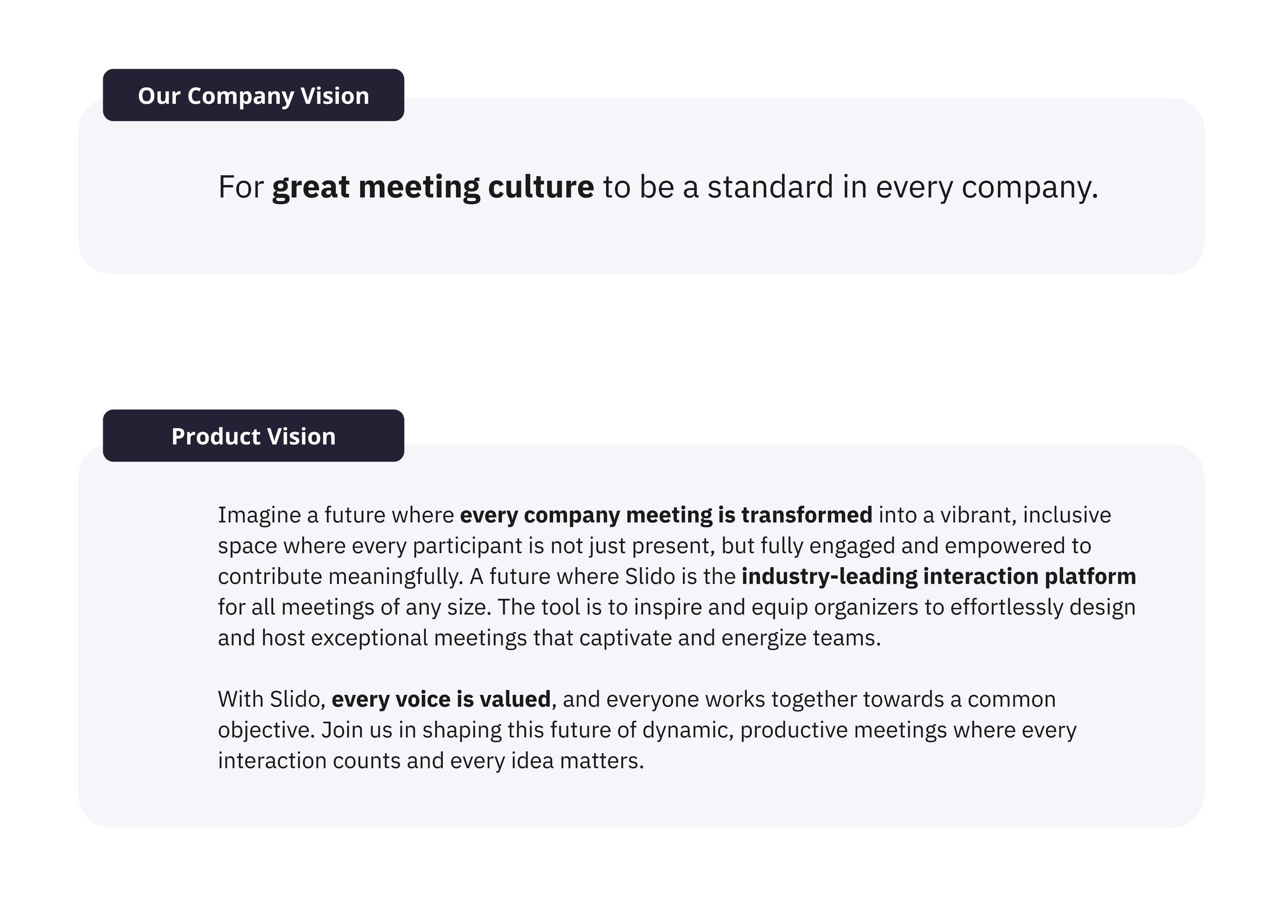 Product vision statement