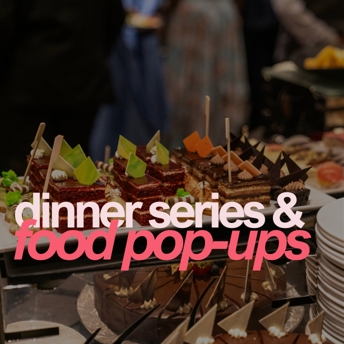 Curated dining experiences with chef-crafted menus, brand pairings, and table conversations that turn strangers into community.
