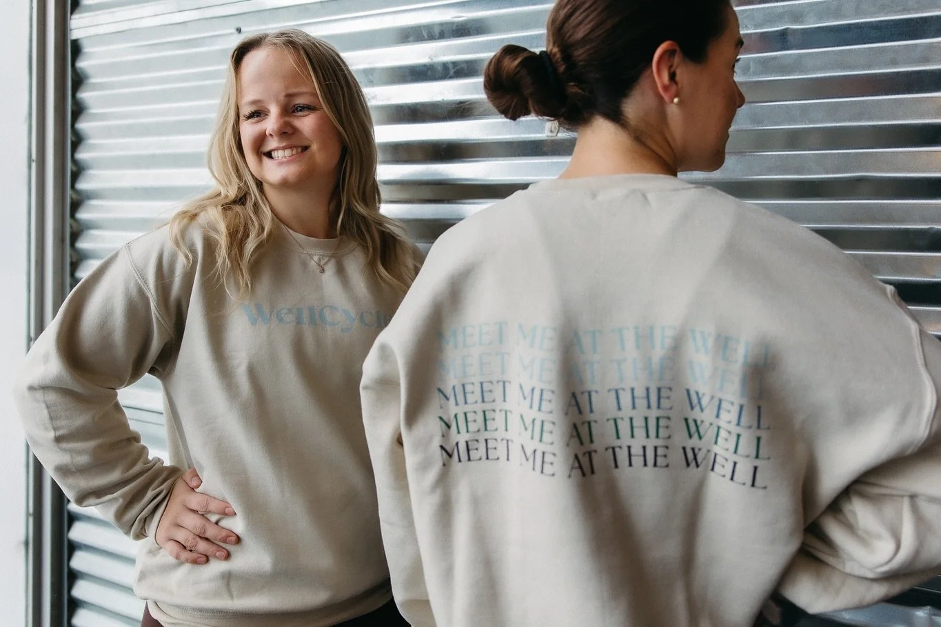 WellCycle crewnecks just dropped! 🩵 
Designed in collaboration with @sevensundayssk, made perfectly for pre + post-ride hangs.
$60 each &mdash; available in studio while supplies last!