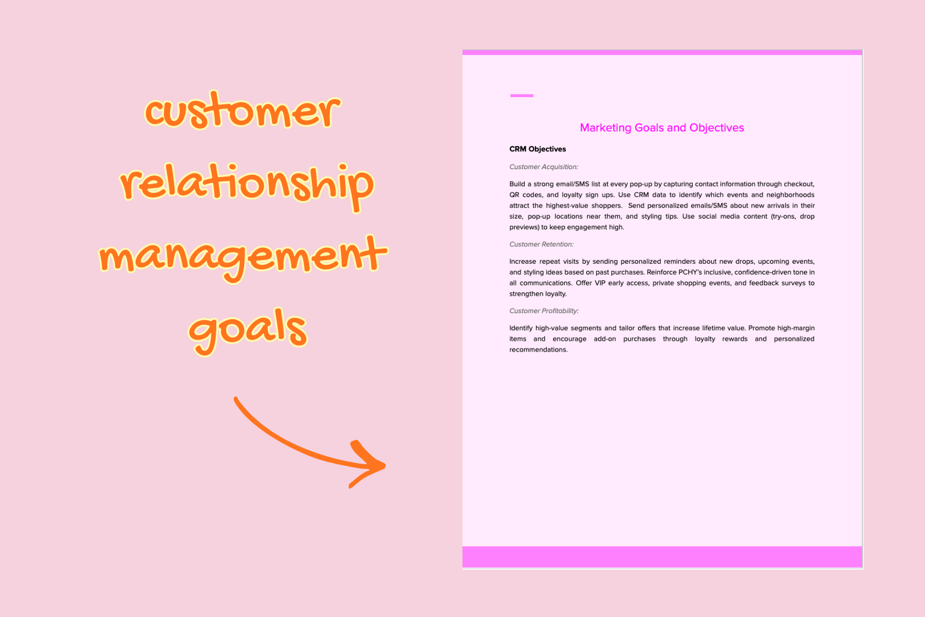 I designed a CRM strategy focused on retention, personalization, and repeat engagement. This supports long-term customer loyalty and increases lifetime value.