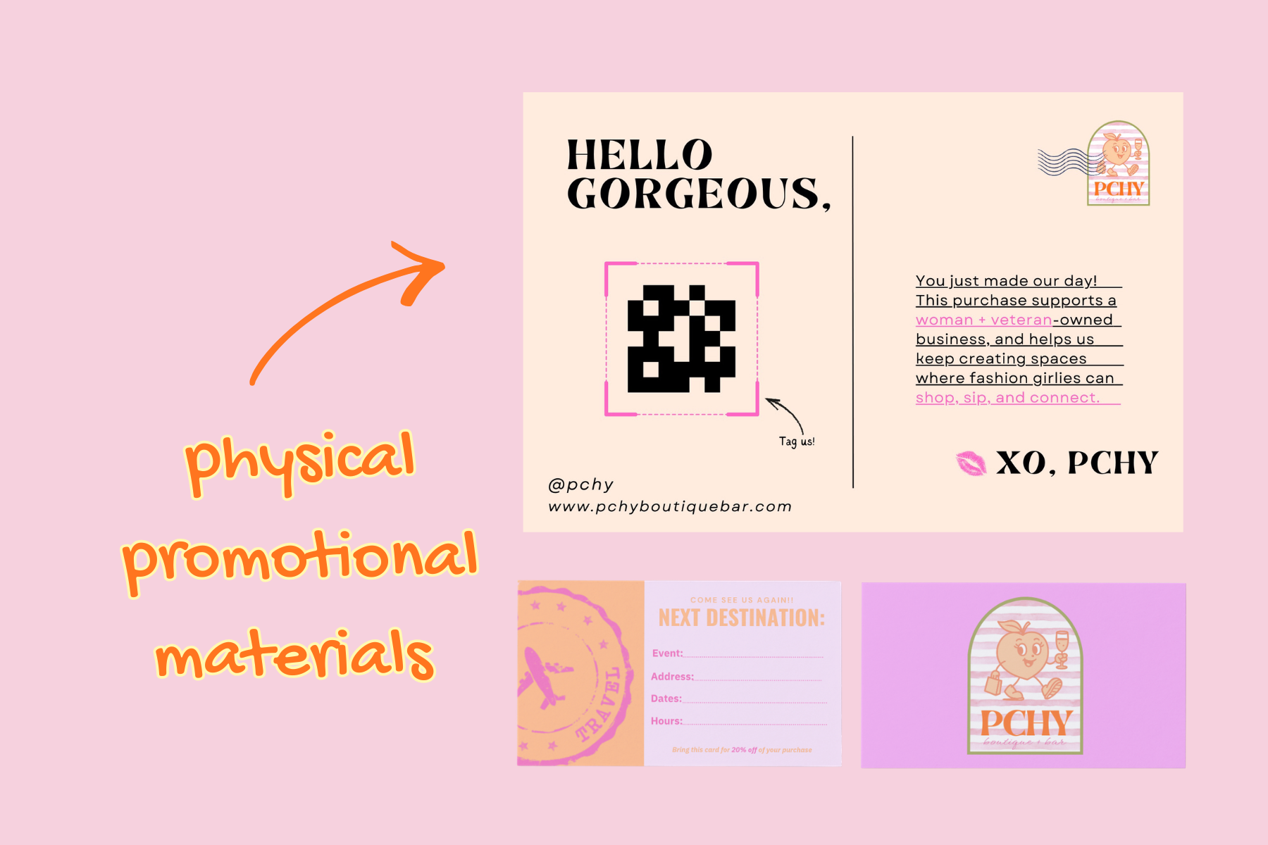 I designed branded physical materials like thank you cards and event invitations to enhance the customer experience and reinforce brand identity. These elements help bridge the gap between online presence and real-world interaction.