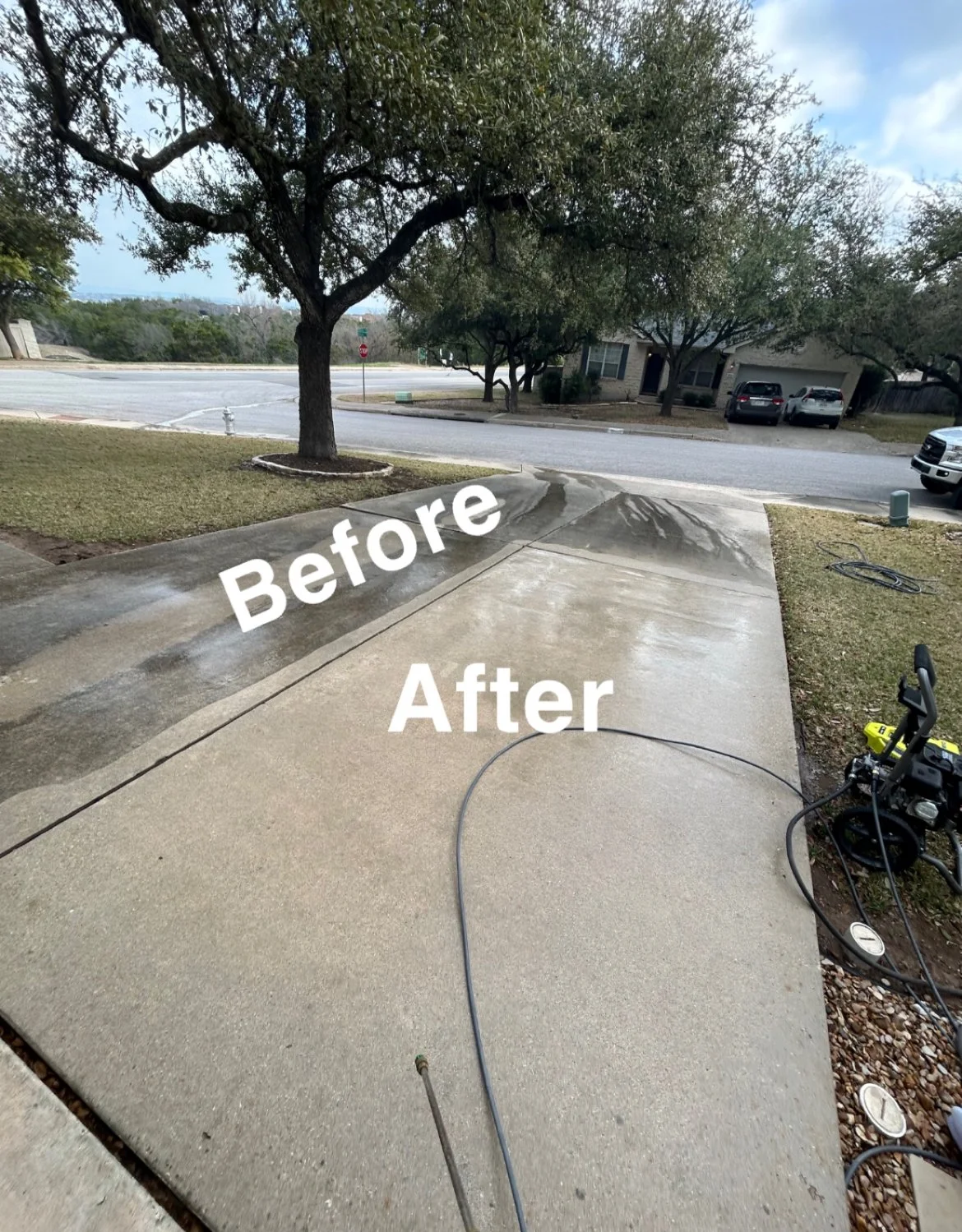 Driveway Power washed In Lakeway
