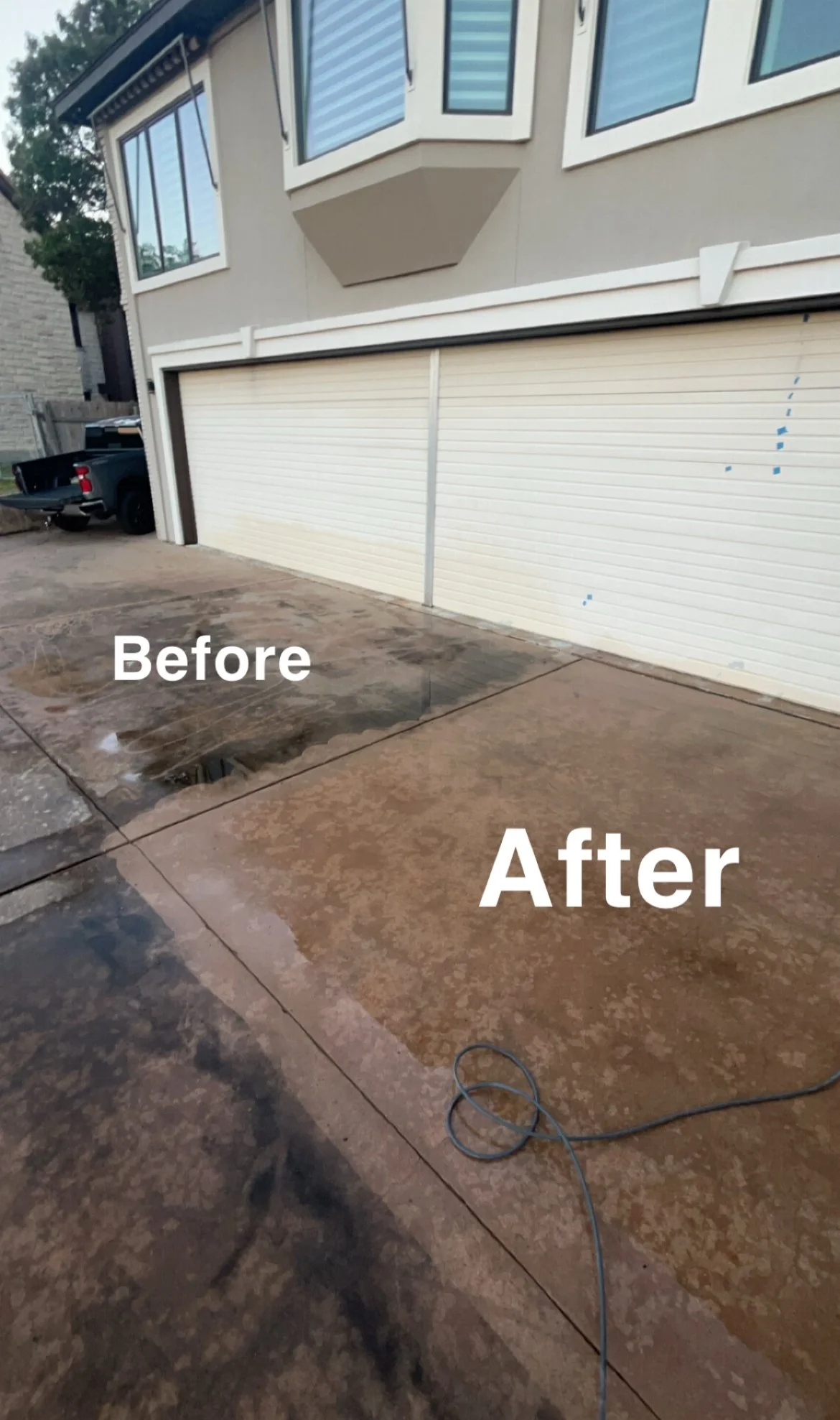 Power Washed Driveway in Lakeway