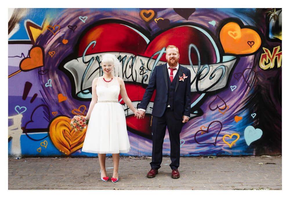 Graffiti just for the couple, by the best man.