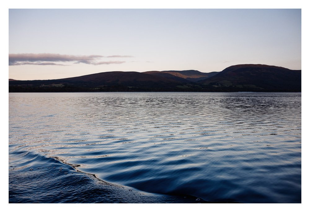 Loch Lomond at sunrise on the way to Inchmurrin Island.