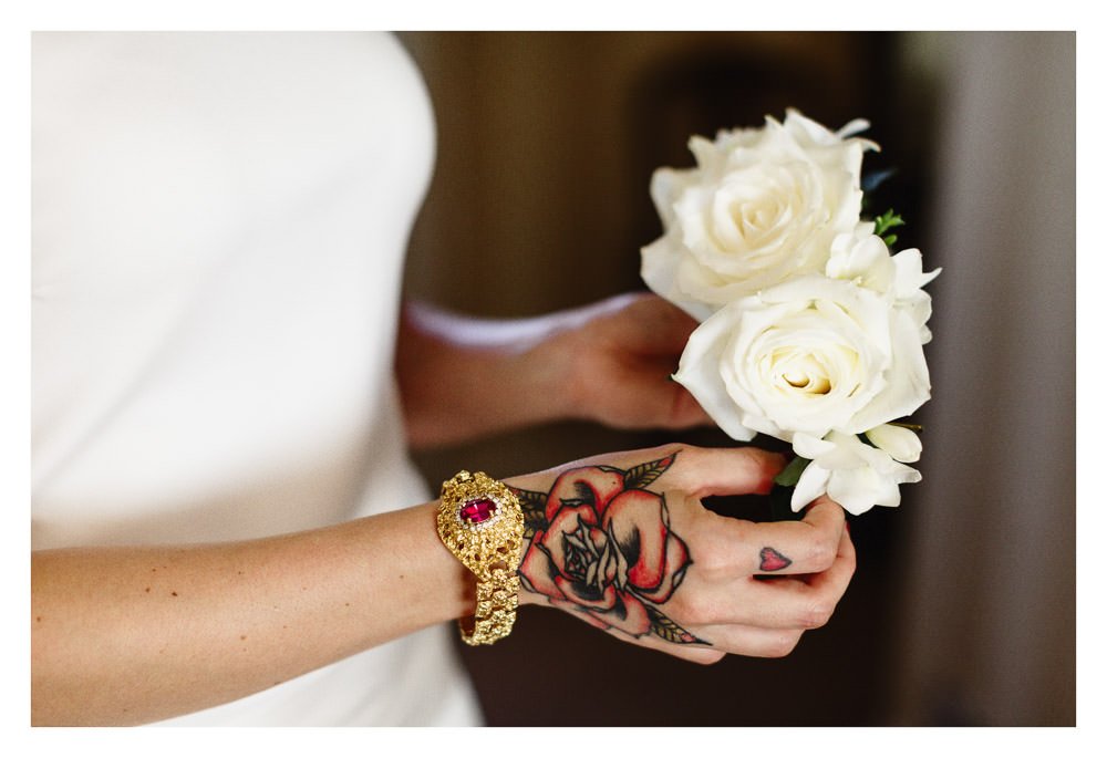 Amazing details and colourful floral tattoos, getting ready before leaving to Lauriston Castle, Cramond.